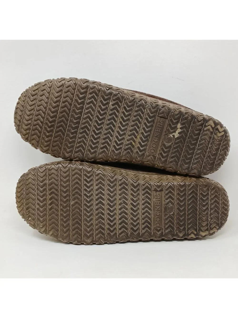 Dockers Brown Suede Moccasin Slippers W/ Faux Fur Lining L 9-10 Comfort #3-9